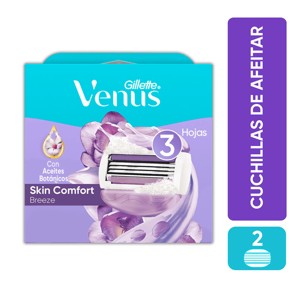 Repuestos Gillette Venus Skin Comfort Breeze x 2 Unidades