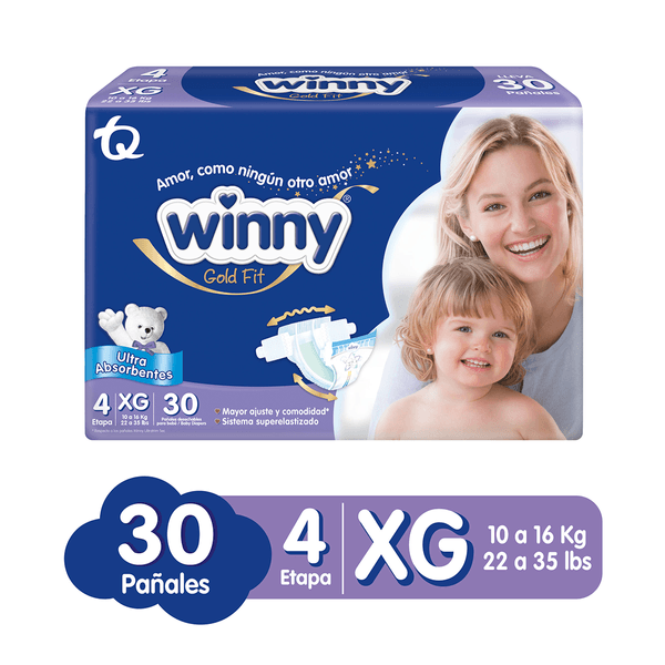 Pañales Winny Gold Etapa 4 x 30 Unidades