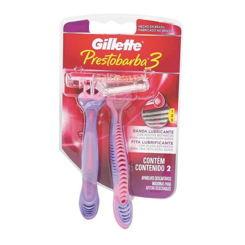 GILLETTE Máquina afeitar femenina Gillette Prestobarba3 2 unidades