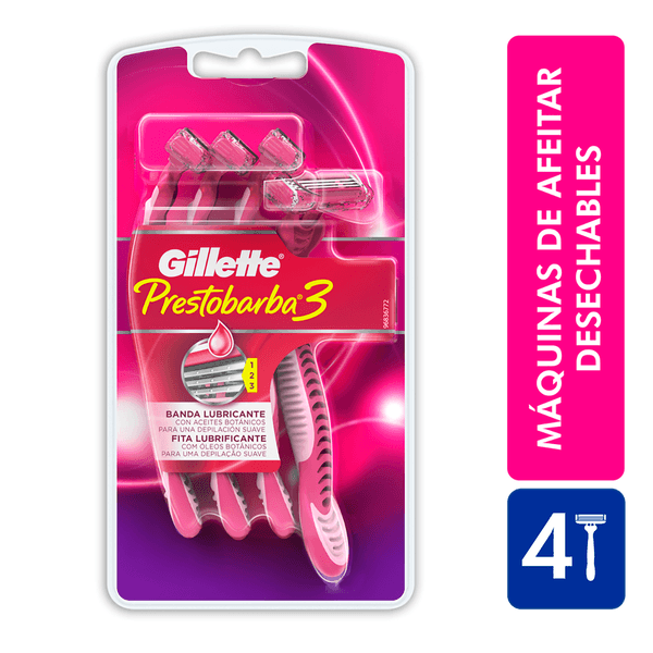 Máquinas Para Afeitar Gillette Prestobarba3 x 4 Unidades