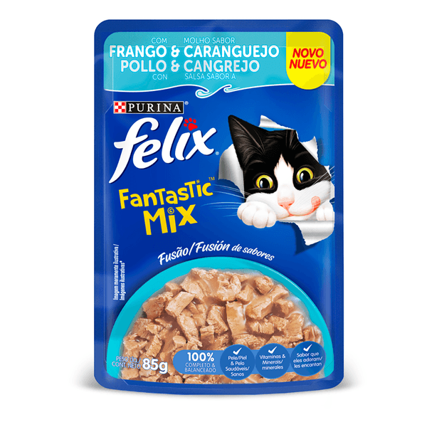 Alimento Purina Felix Gato Pollo y Cangrejo x 85 G