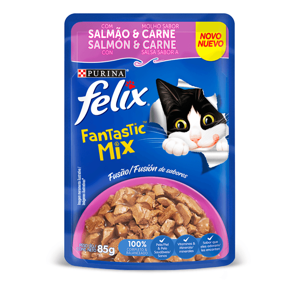 Alimento Purina Felix Gato Salmón y Carne x 85 G
