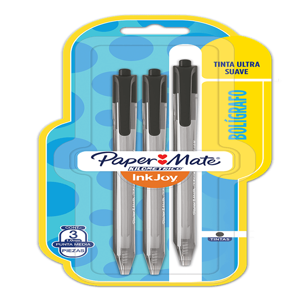 Bolígrafos Kilométrico Negro x 3 Piezas