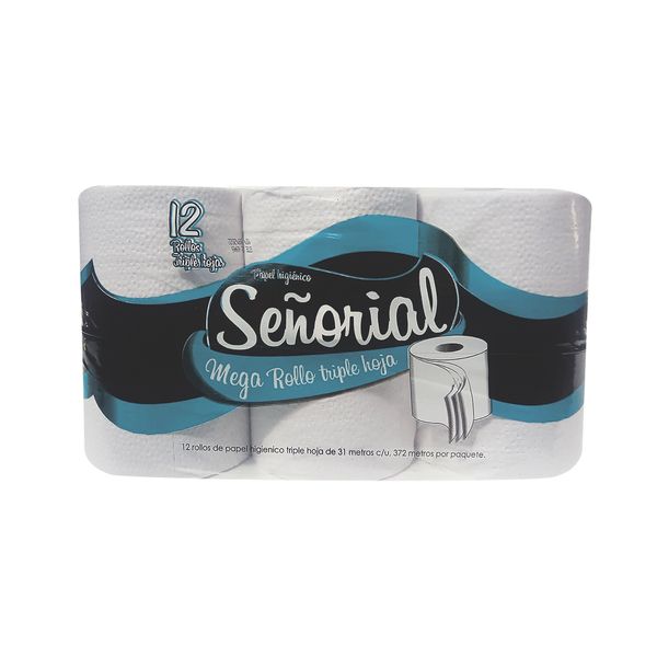 Papel Higiénico Señorial 3 Hojas x 12 Rollos x 31 M c/u