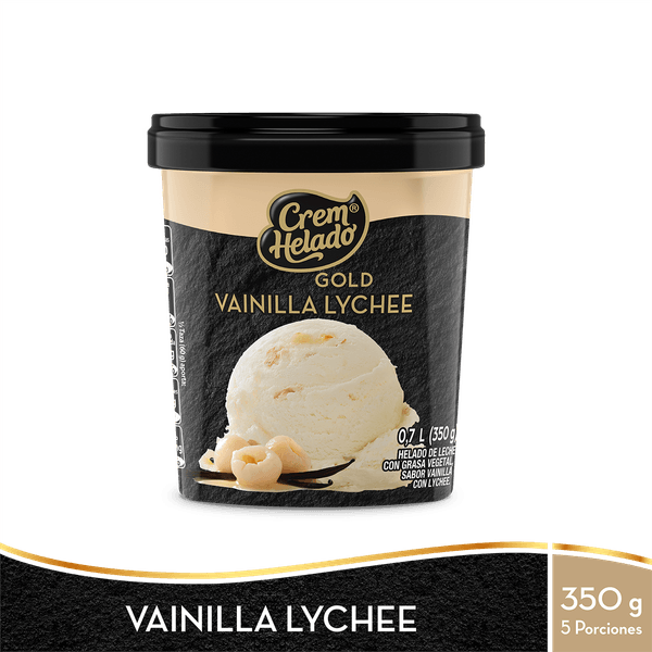 Helado Vainilla Lychee Crem Helado Gold x 350Gr