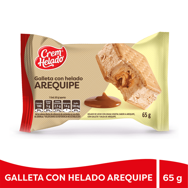 Helado Galleta Arequipe Crem Helado x 65Gr