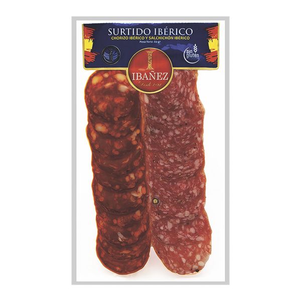 Chorizo y Salchichón Ibérico Ibañez x 80Gr