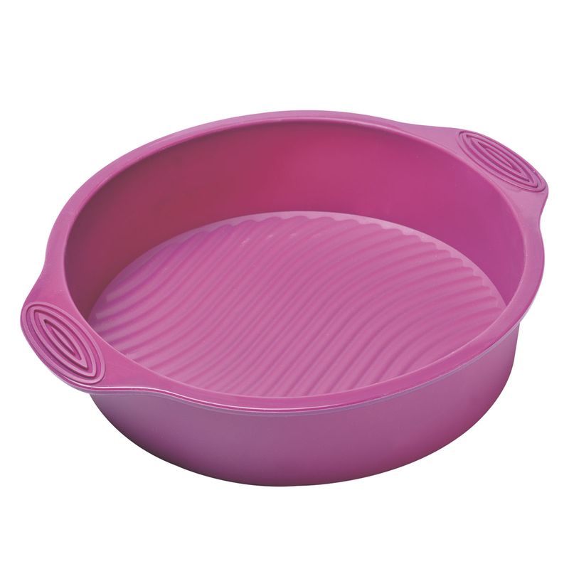 Molde-Redondo-De-Silicona-Para-Tortas-23X6.3-Cm-Press-77301-Fucsia