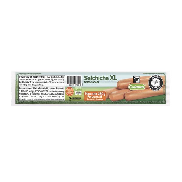 Salchicha Xl Seleccionada Colanta x 360 Gr