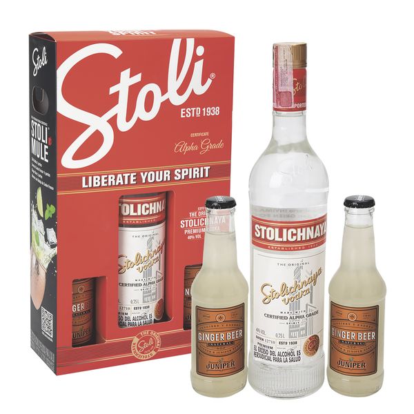 Pack Vodka Stoli x 750 Ml + 2 Ginger