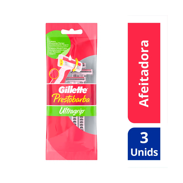 Maquina De Afeitar Gillette Prestobarba Ultragrip x 3 Unidades