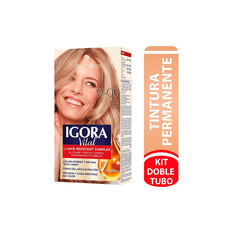 Tinte-Igora-Vital-Permanente-9-00-Rubio-Extra-Claro-Doble-Tubo