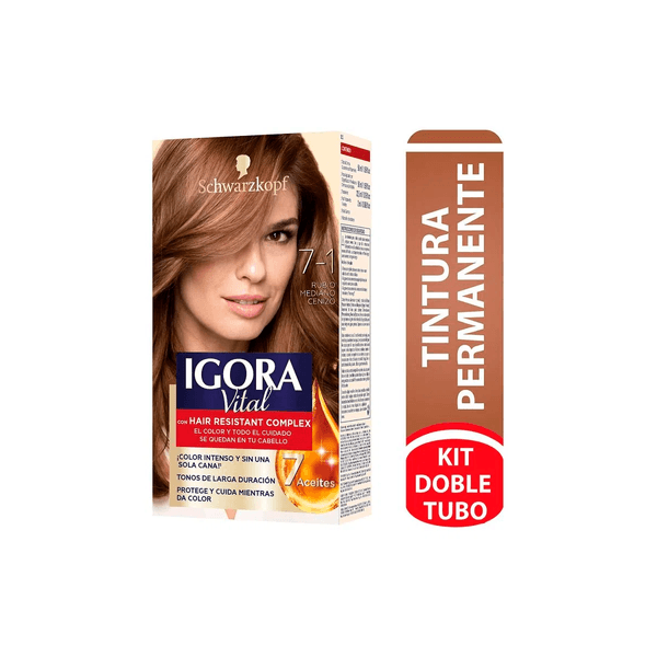 Tinte Rubio Mediano Cenizo 7-1 Igora Vital x 50 ML