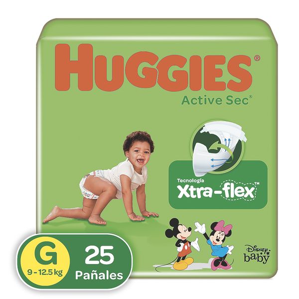 Pañales Huggies Active Sec Xtra Flex Etapa 3/G x 25 Unidades