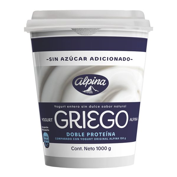 Yogurt Alpina Natural Griego Sin Azúcar x 1000 Gr