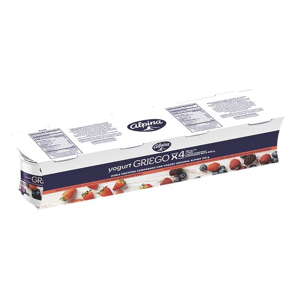 Yogurt Griego Alpina Cama De Fruta Surtido x 4 Unidades x 150 Gr c/u