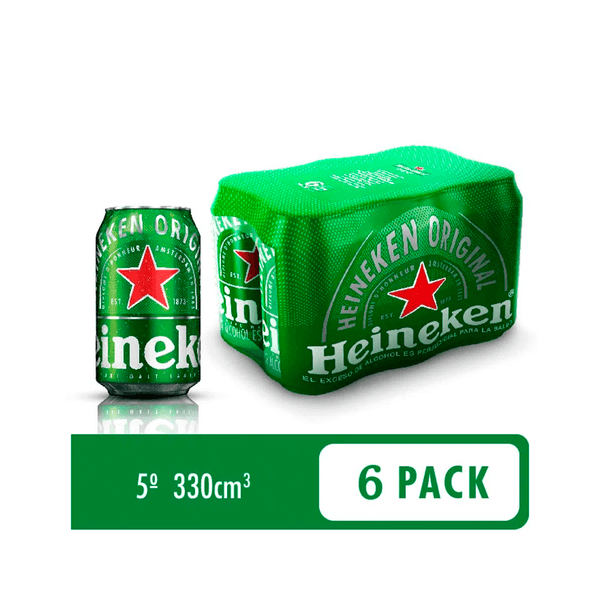 Cerveza Heineken 6 pack lata x 330 ML