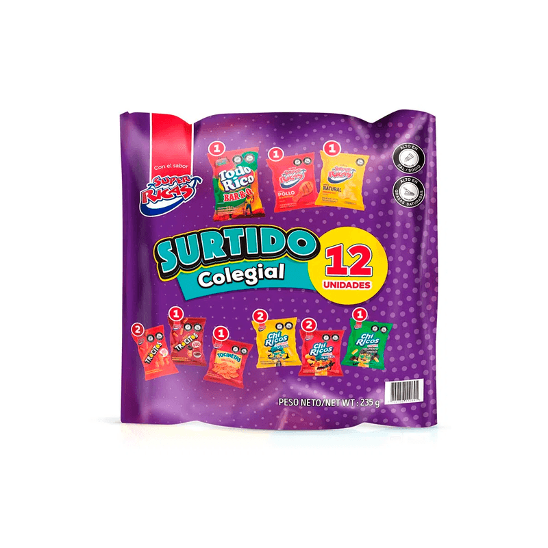 Pasabocas-Super-Ricas-Surtido-Colegial-x-12-Unidades-x-235-Gr