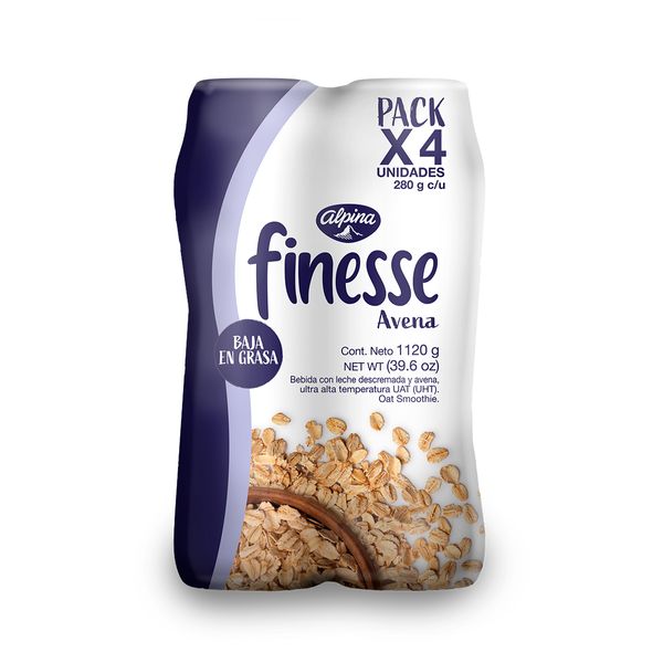 Avena en Botella Finesse Alpina x 4 Unidades x 280 Gr c/u
