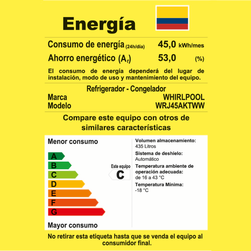 Nevera-No-Frost-Congelador-Superior-Whirlpool-Wrj45Aktww-435-Lts-Gris
