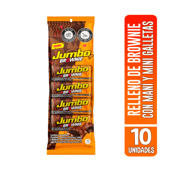 Chocolatina Jumbo Brownie x 10 Unidades x 180 Gr