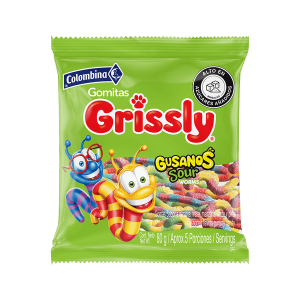 Goma Grissly Gusanos x 80 Gr