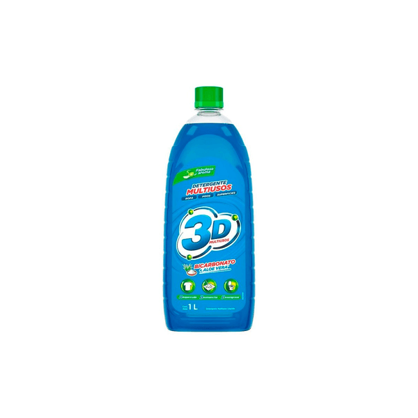 Detergente Liquido Multiusos 3D X 1000 ML