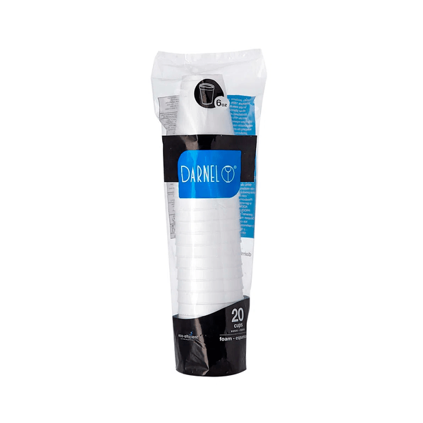 Vasos Desechables Espumados Darnel x 20 Unidades x 6 Onzas C/u