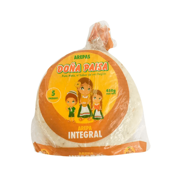 Arepa Integral Doña Paisa x 5 Unidades 90 Gr c/u