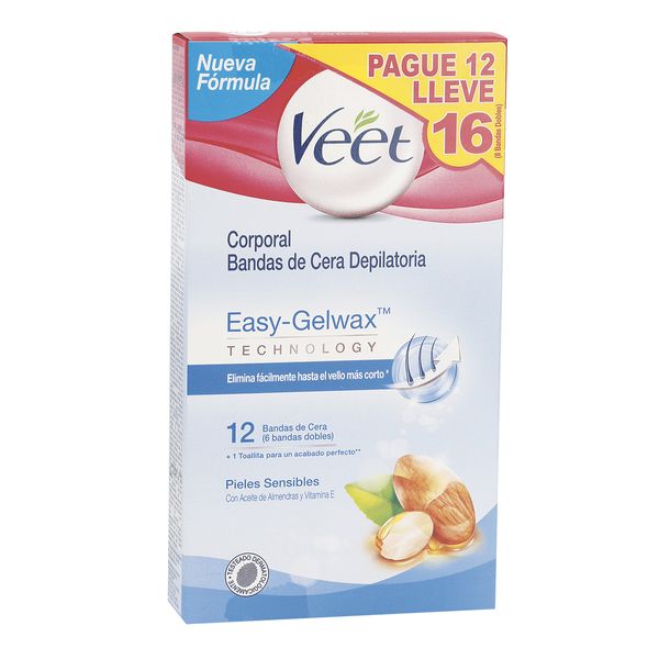Bandas Cera Depila Veet Sensible x 16 Unidades