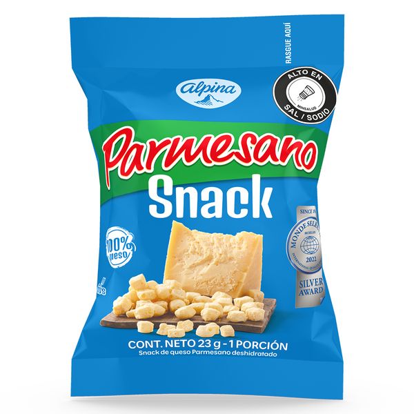 Pasabocas Alpina Queso Deshidratado Parmesano x 23 Gr
