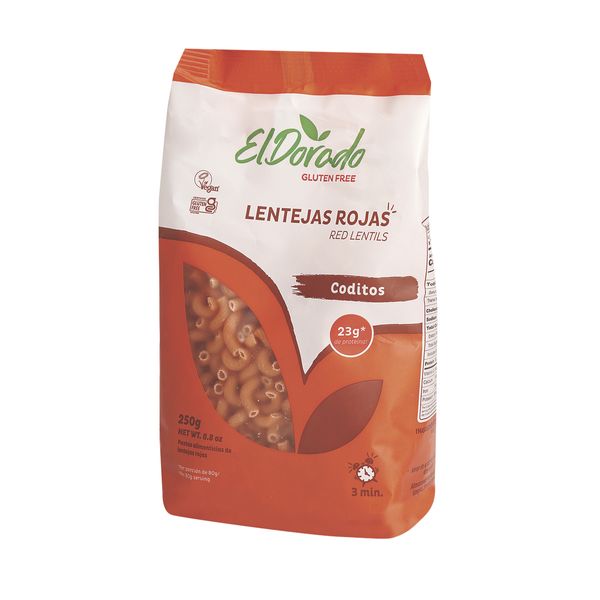 El Dorado Pasta coditos De Lentejas Rojas  x 250 Gr