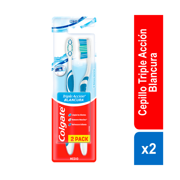 Cepillo de Dientes Medio Colgate Triple Accion Extra Blancura x2und