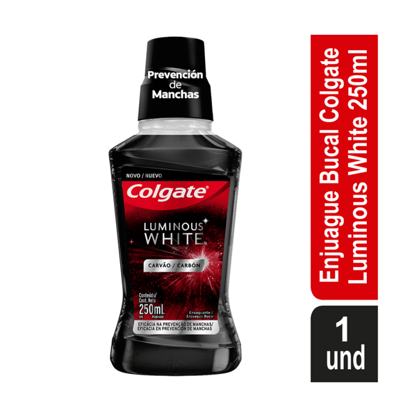 Enjuague Bucal Colgate Luminous White Carbon 250mL