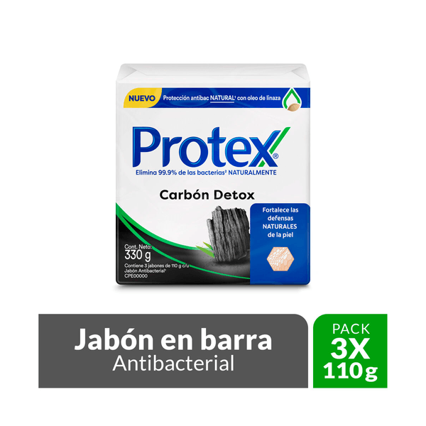 Jabon Antibacterial Protex Carbon Detox 110g x3