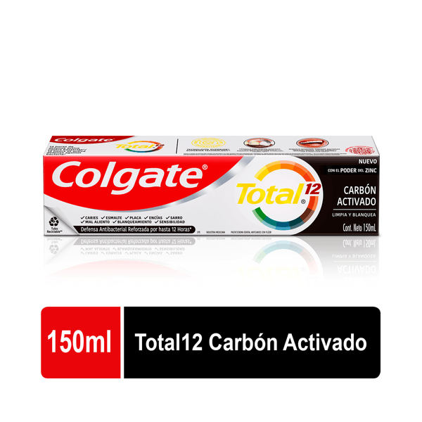Crema Dental Colgate Total 12 Carbon Activado 150ml