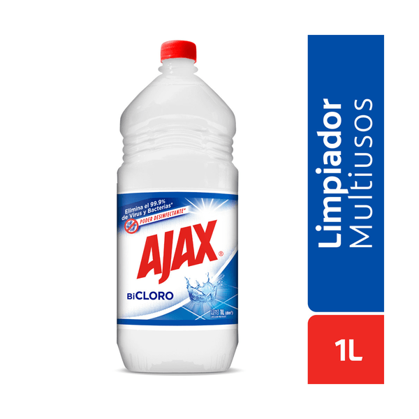 Limpia Pisos Ajax Bicloro Poder Desinfectante 1L