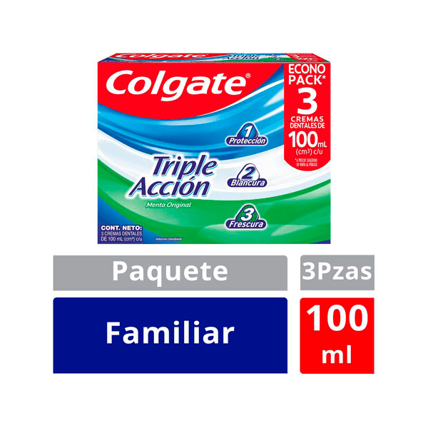 Crema Dental Colgate Triple Accion 100ml x3