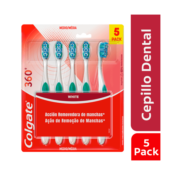 Cepillo de Dientes Medio Colgate 360° Luminous White x5und