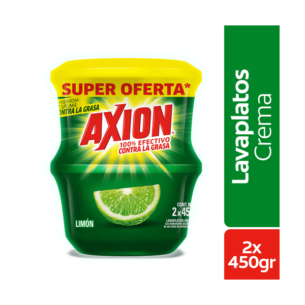 Lavaplatos en Crema Axion Limon 450g x 2und