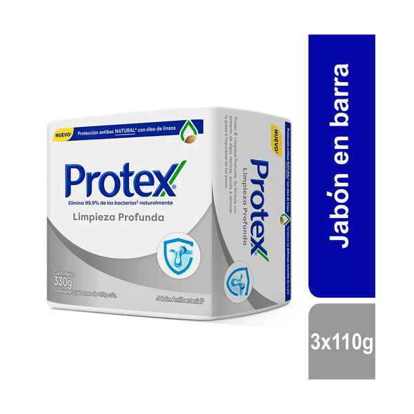 Jabon Antibacterial Protex Limpieza Profunda 110g x3und