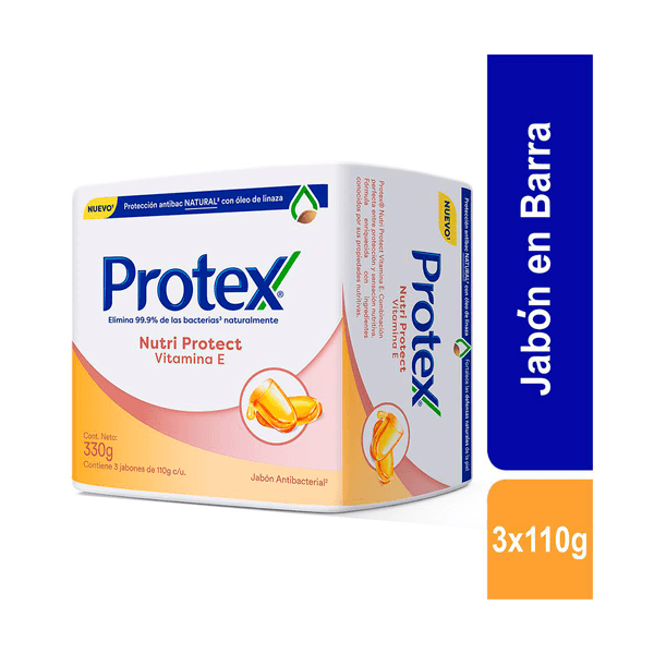 Jabon Antibacterial Protex Vitamina E 110g x3