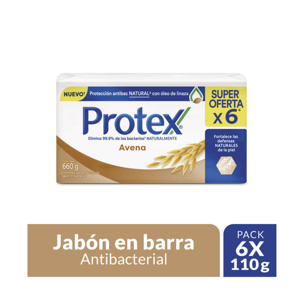 Jabon Antibacterial Protex Avena Barra 110g x6und