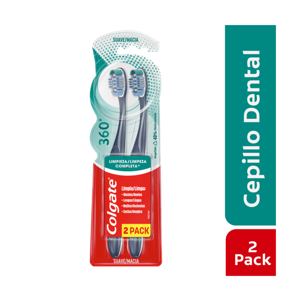 Cepillo de Dientes Suave Colgate 360° x2und