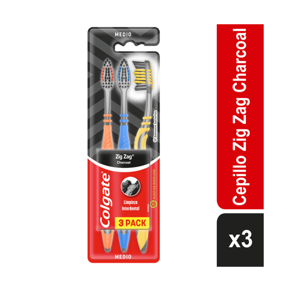 Cepillo de Dientes Suave Colgate Zig Zag Carbon x3und