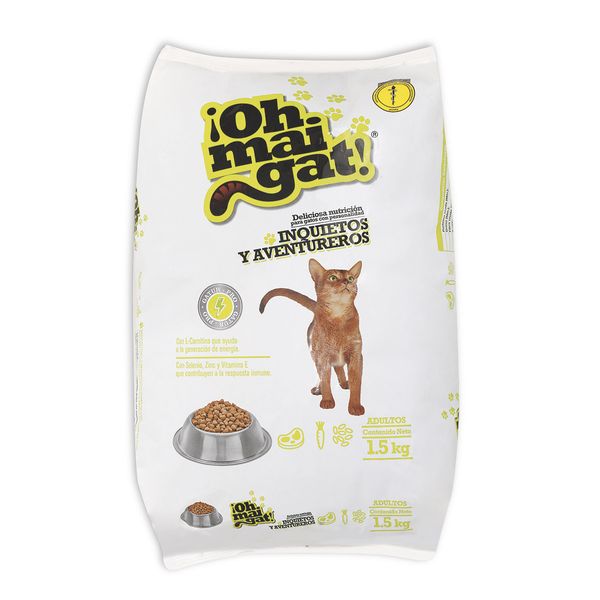 Alimento para gatos Inquietos Oh Mai Gat X 1,5 Kg.