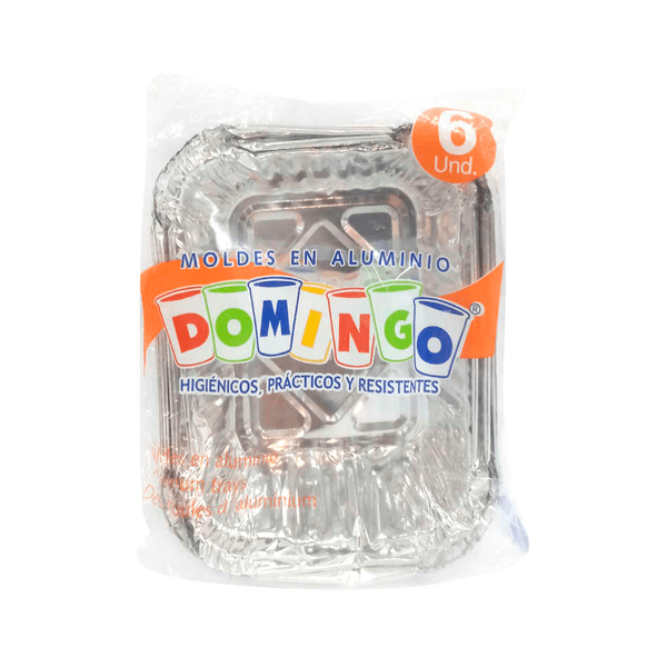 Molde Aluminio Lasagna Domingo X 6 Und