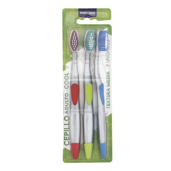 Cepillo Dental Mercado Colsubsidio Adulto Cool x 3 Unidades