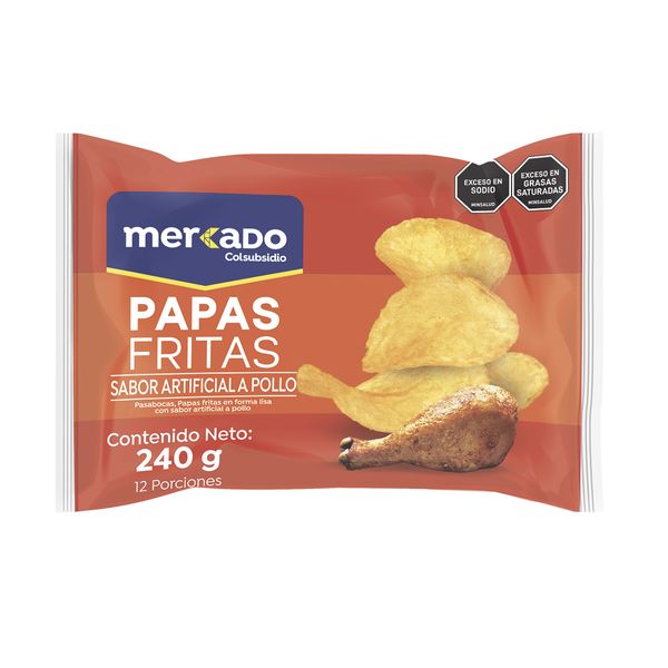 Paquete Papas Mercado Pollo x 20 G x 12 Un