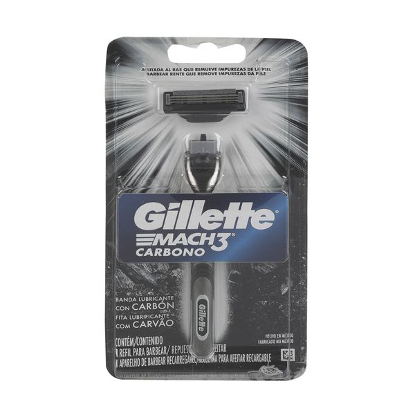 Maquina Afeitar Gillette Mach3 Carbonactivo x 1 und